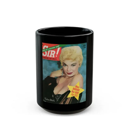 Barbara Nichols #20 - Mag. Cover (Vintage Female Icon) Black Coffee Mug 15oz - Go Mug Yourself