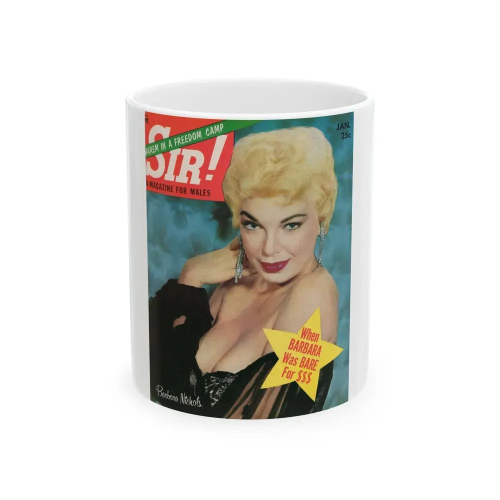 Barbara Nichols #20 - Mag. Cover (Vintage Female Icon) White Coffee Mug 11oz - Go Mug Yourself