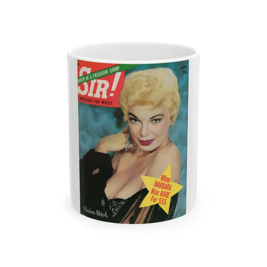 Barbara Nichols #20 - Mag. Cover (Vintage Female Icon) White Coffee Mug 11oz - Go Mug Yourself