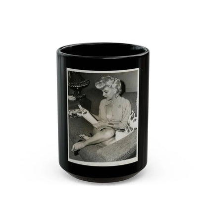 Barbara Nichols #210 (Vintage Female Icon) Black Coffee Mug-15oz-Go Mug Yourself