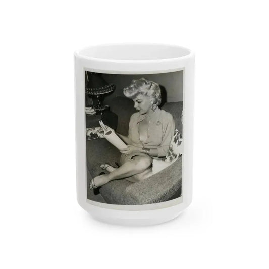 Barbara Nichols #210 (Vintage Female Icon) White Coffee Mug 15oz - Go Mug Yourself
