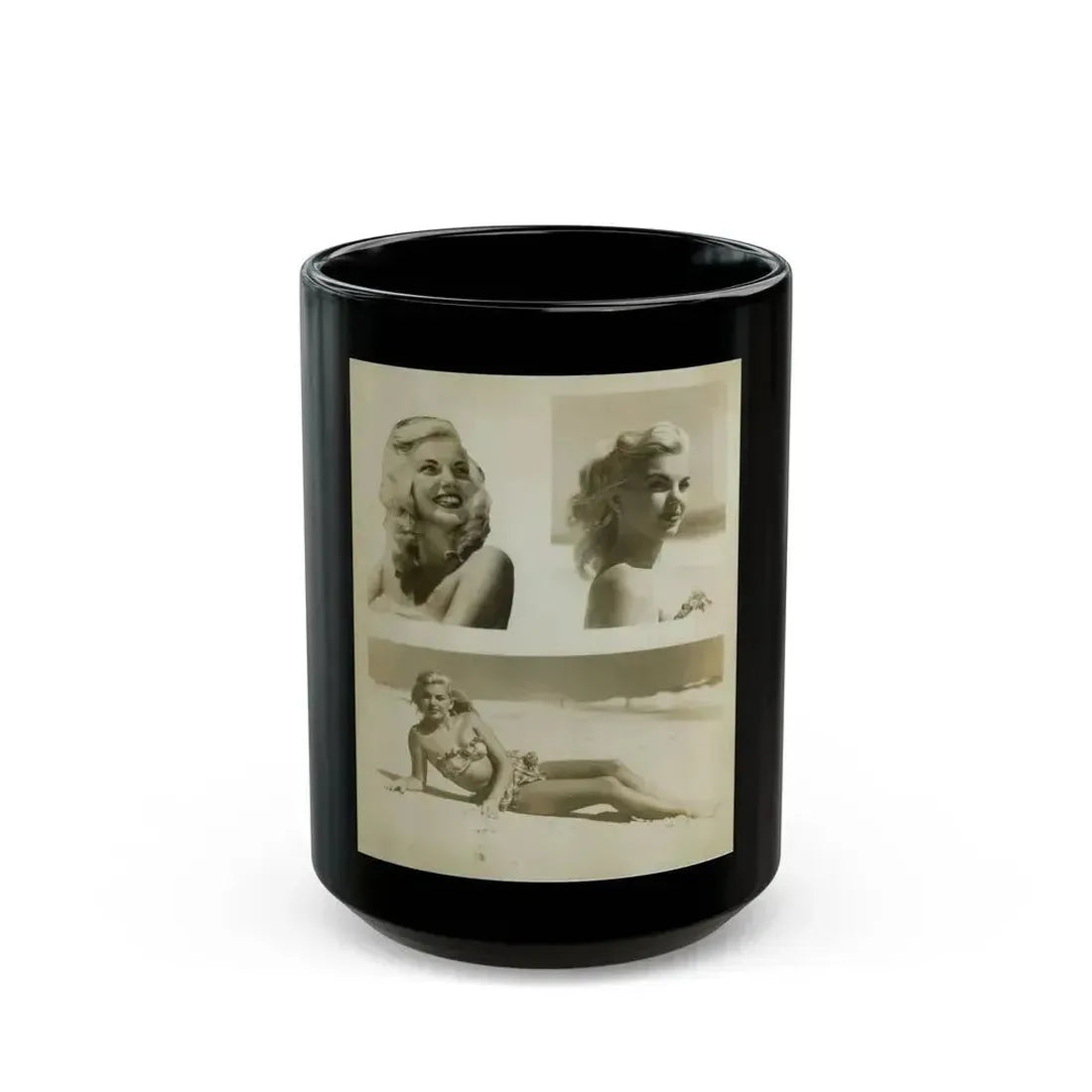 Barbara Nichols #233 (Vintage Female Icon) Black Coffee Mug 15oz - Go Mug Yourself