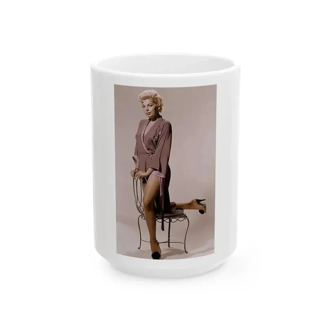 Barbara Nichols #24 (Vintage Female Icon) White Coffee Mug 15oz - Go Mug Yourself