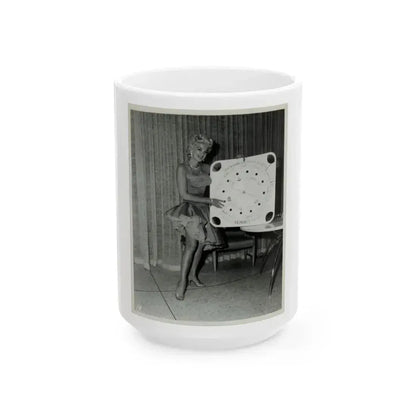 Barbara Nichols #244 (Vintage Female Icon) White Coffee Mug 15oz - Go Mug Yourself