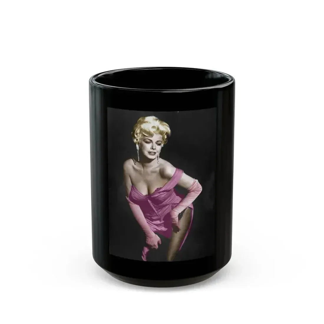 Barbara Nichols #25 (Vintage Female Icon) Black Coffee Mug 15oz - Go Mug Yourself