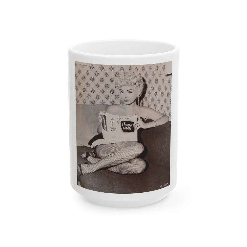 Barbara Nichols #256 (Vintage Female Icon) White Coffee Mug-15oz-Go Mug Yourself