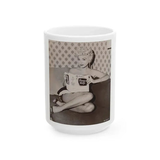 Barbara Nichols #256 (Vintage Female Icon) White Coffee Mug 15oz - Go Mug Yourself