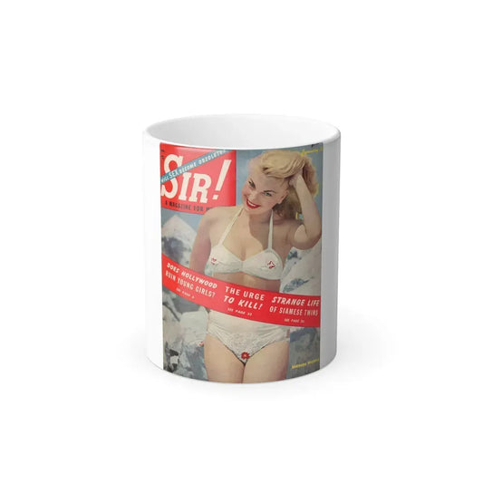 Barbara Nichols #259 - Mag. Cover (Vintage Female Icon) Color Changing Coffee Mug 11oz - Go Mug Yourself