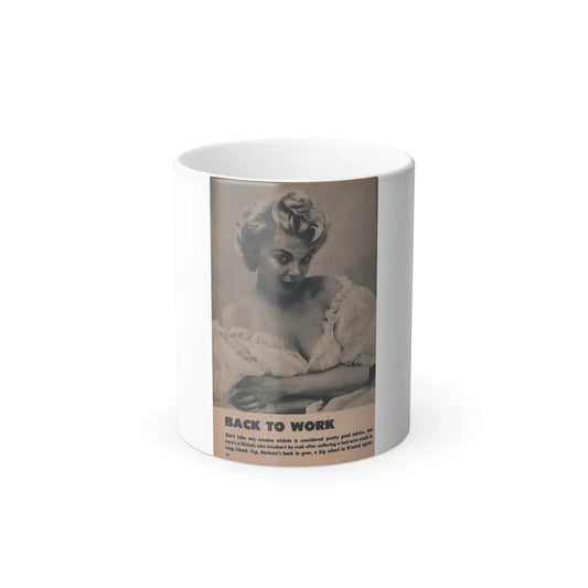 Barbara Nichols #265 - Page 1 of 2 with, 1 B&W & Caption from Tab Pocket Mag. April '59 (Vintage Female Icon) Color Changing Coffee Mug 11oz - Go Mug Yourself
