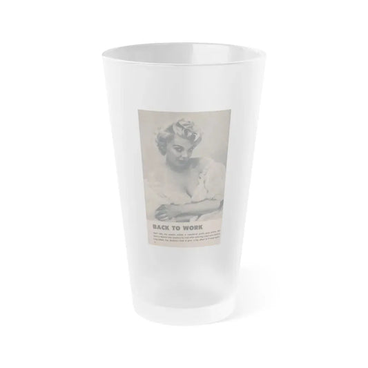 Barbara Nichols #265 - Page 1 of 2 with, 1 B&W & Caption from Tab Pocket Mag. April '59 (Vintage Female Icon) Frosted Pint Glass 16oz 16oz Frosted - Go Mug Yourself