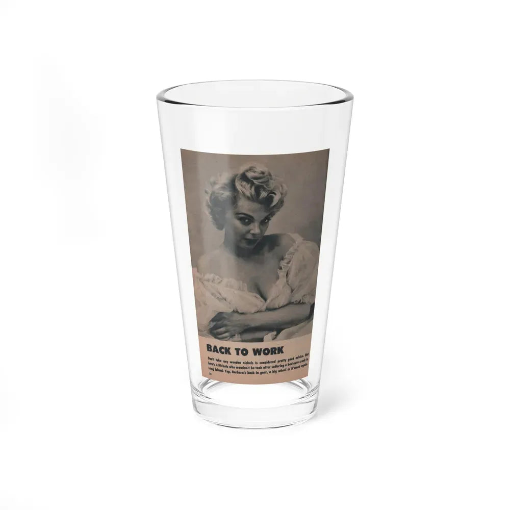 Barbara Nichols #265 - Page 1 of 2 with, 1 B&W & Caption from Tab Pocket Mag. April '59 (Vintage Female Icon) Pint Glass 16oz 16oz - Go Mug Yourself