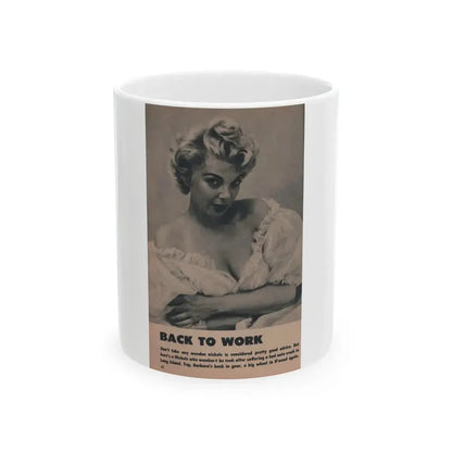 Barbara Nichols #265 - Page 1 of 2 with, 1 B&W & Caption from Tab Pocket Mag. April '59 (Vintage Female Icon) White Coffee Mug 11oz - Go Mug Yourself
