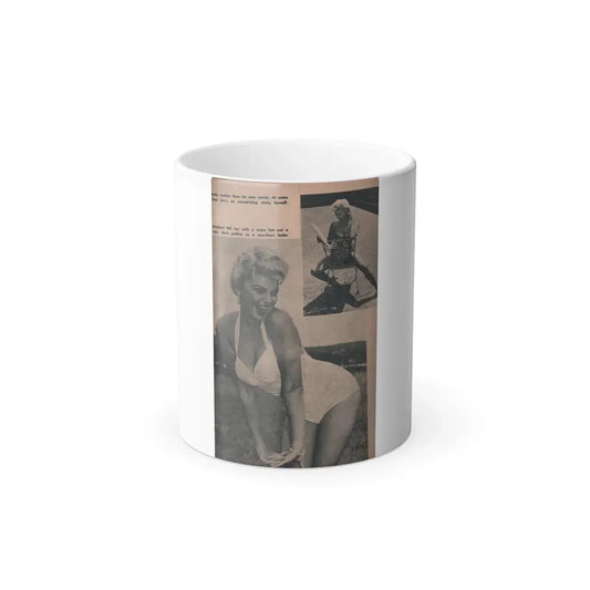 Barbara Nichols #266 - Page 1 of 2 with, 2 B&W Photos & 2 Captions from Tab Pocket Mag. April '59 (Vintage Female Icon) Color Changing Coffee Mug 11oz - Go Mug Yourself