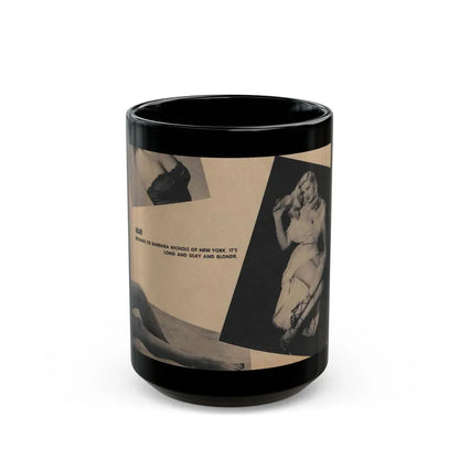 Barbara Nichols #267 - 1 Page with, 1 small B&W Photo & Caption from Cover Girls Models Mag. '53 (Vintage Female Icon) Black Coffee Mug 15oz - Go Mug Yourself