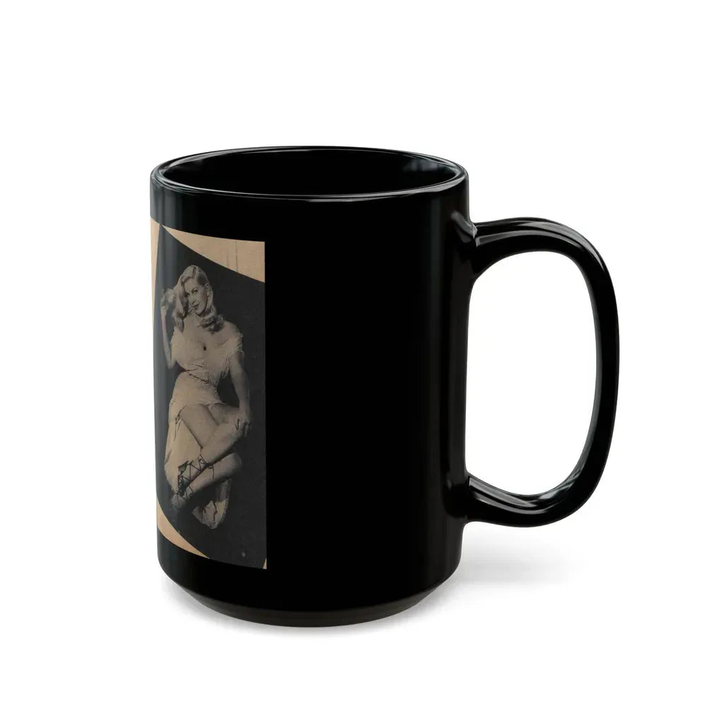 Barbara Nichols #267 - 1 Page with, 1 small B&W Photo & Caption from Cover Girls Models Mag. '53 (Vintage Female Icon) Black Coffee Mug - Go Mug Yourself