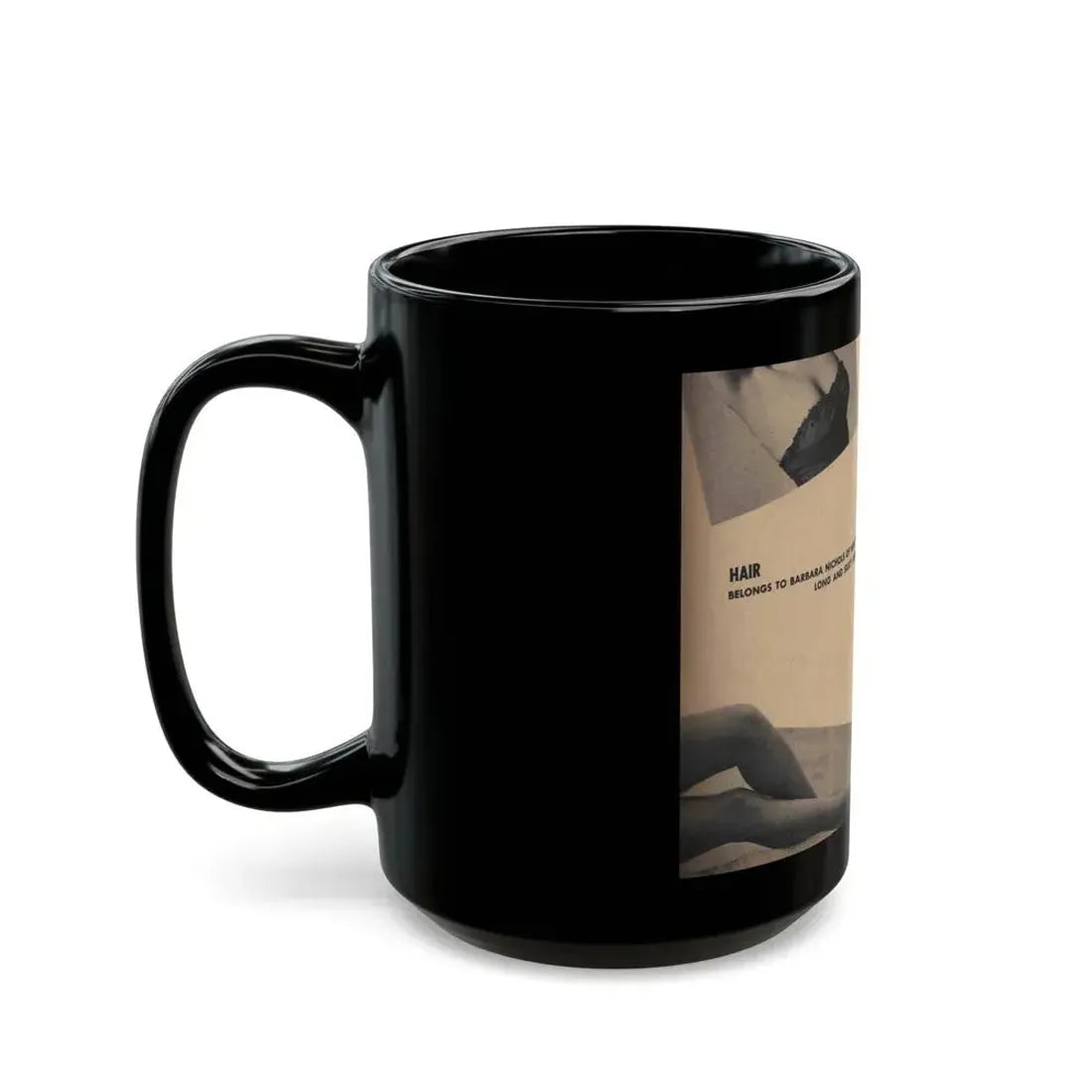 Barbara Nichols #267 - 1 Page with, 1 small B&W Photo & Caption from Cover Girls Models Mag. '53 (Vintage Female Icon) Black Coffee Mug - Go Mug Yourself