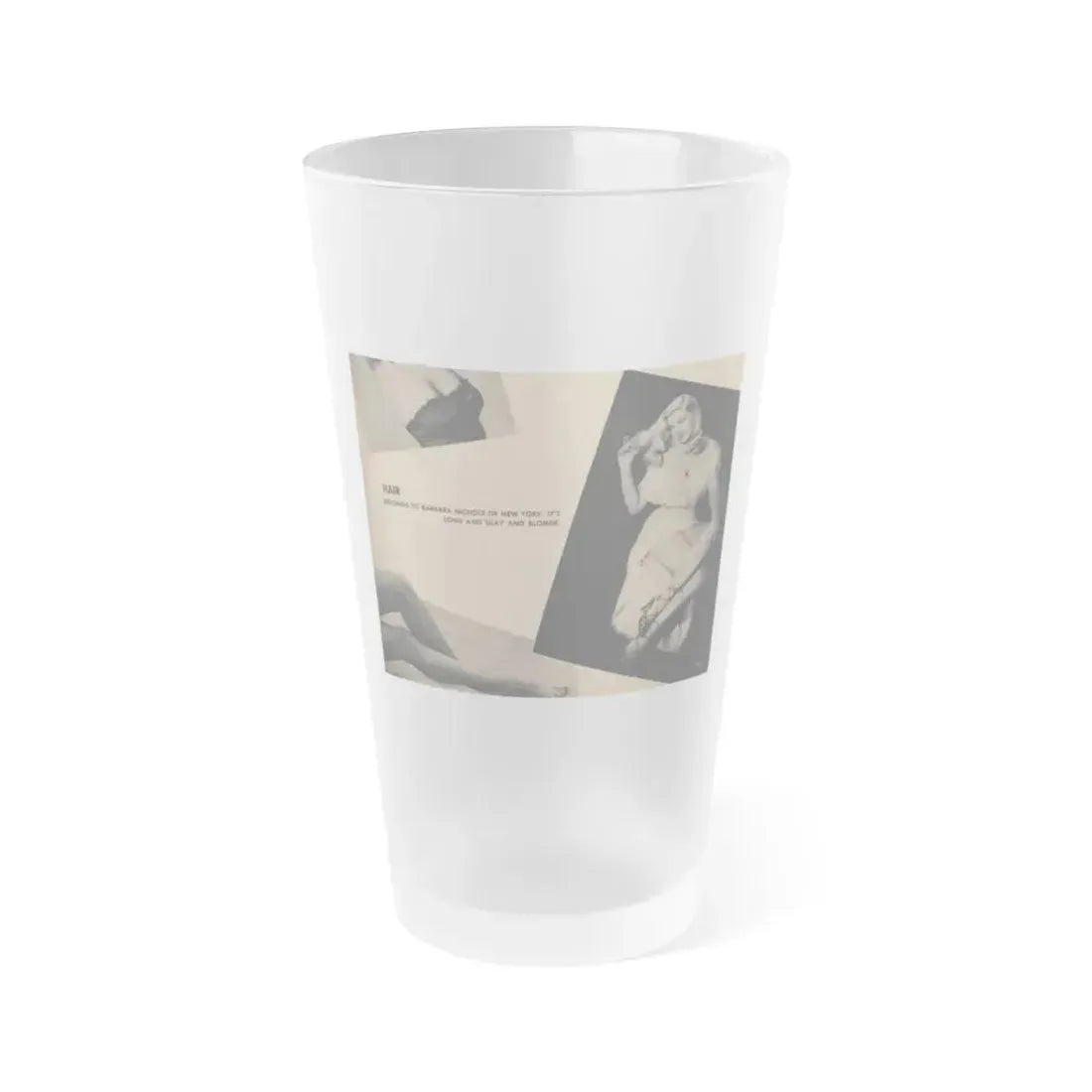 Barbara Nichols #267 - 1 Page with, 1 small B&W Photo & Caption from Cover Girls Models Mag. '53 (Vintage Female Icon) Frosted Pint Glass 16oz 16oz Frosted - Go Mug Yourself