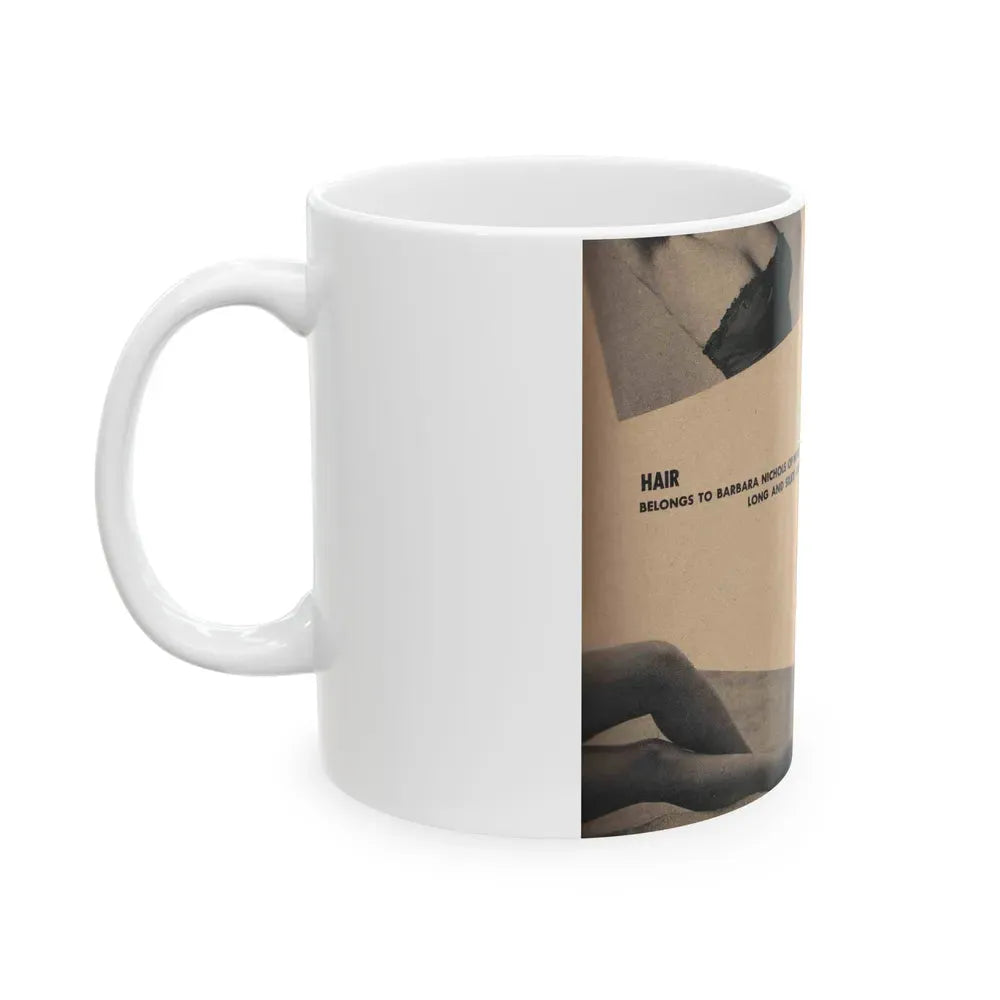 Barbara Nichols #267 - 1 Page with, 1 small B&W Photo & Caption from Cover Girls Models Mag. '53 (Vintage Female Icon) White Coffee Mug - Go Mug Yourself