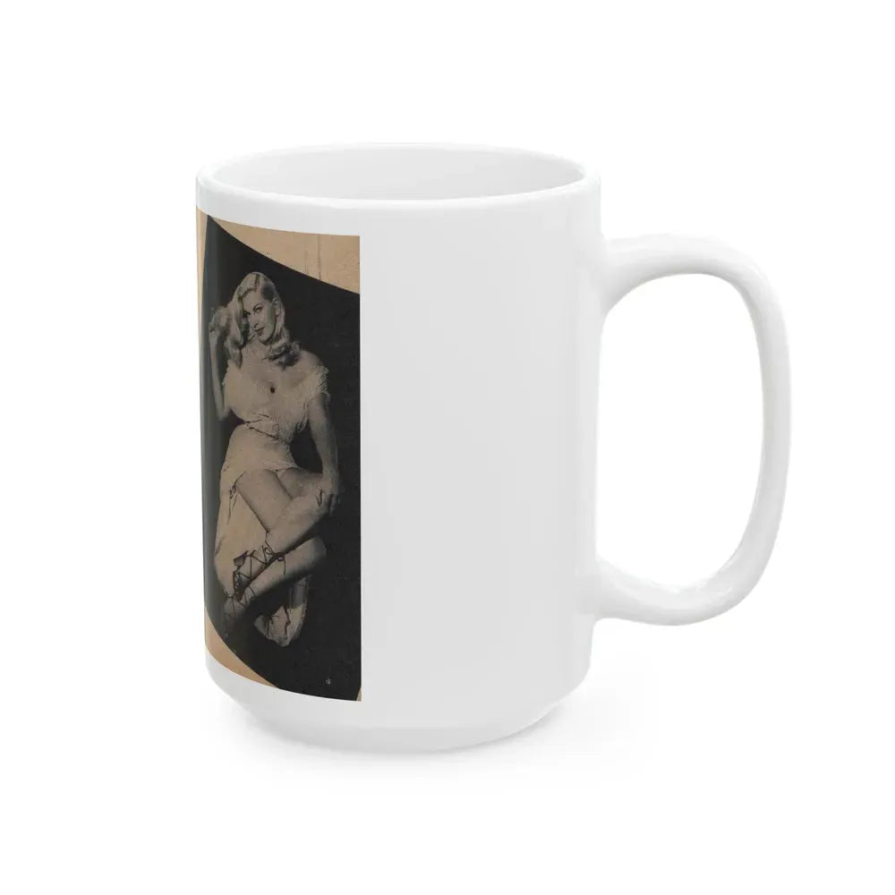 Barbara Nichols #267 - 1 Page with, 1 small B&W Photo & Caption from Cover Girls Models Mag. '53 (Vintage Female Icon) White Coffee Mug - Go Mug Yourself