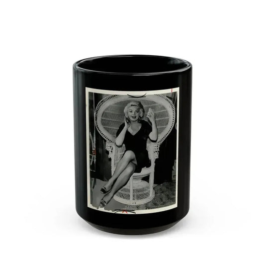 Barbara Nichols #271 (Vintage Female Icon) Black Coffee Mug 15oz - Go Mug Yourself