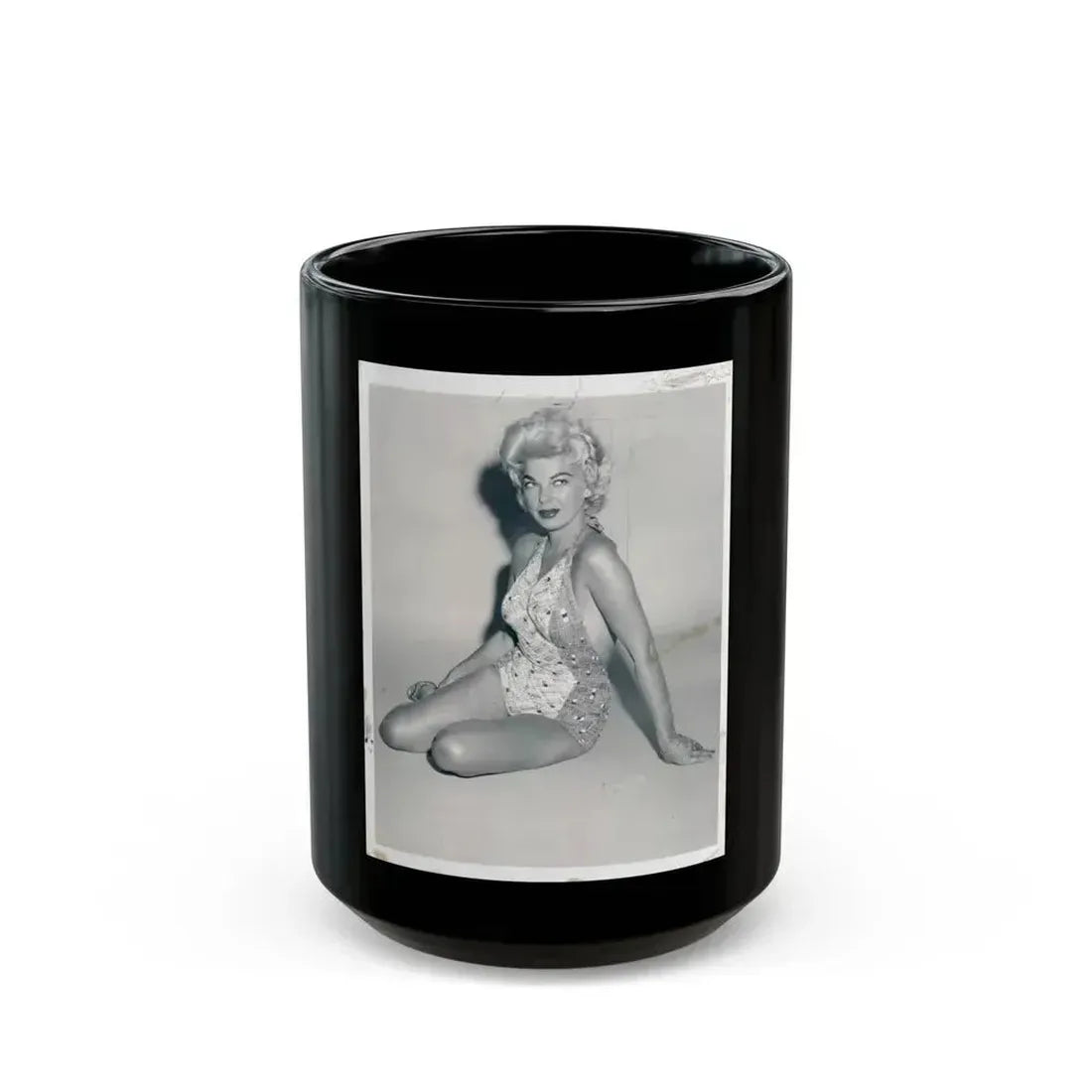 Barbara Nichols #280 (Vintage Female Icon) Black Coffee Mug 15oz - Go Mug Yourself