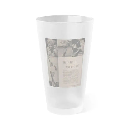 Barbara Nichols #285 - Page 1 of 2 with, 4 B&W Photos & Article from Earl Wilson's Showgirls Mag. '56 (Vintage Female Icon) Frosted Pint Glass 16oz 16oz Frosted - Go Mug Yourself