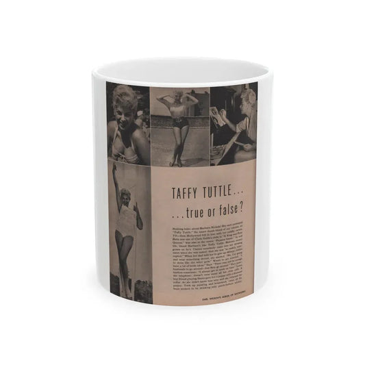 Barbara Nichols #285 - Page 1 of 2 with, 4 B&W Photos & Article from Earl Wilson's Showgirls Mag. '56 (Vintage Female Icon) White Coffee Mug 11oz - Go Mug Yourself