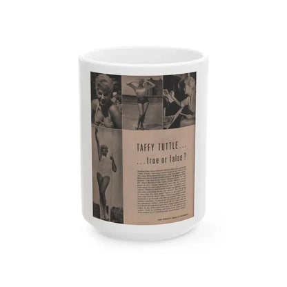 Barbara Nichols #285 - Page 1 of 2 with, 4 B&W Photos & Article from Earl Wilson's Showgirls Mag. '56 (Vintage Female Icon) White Coffee Mug 15oz - Go Mug Yourself