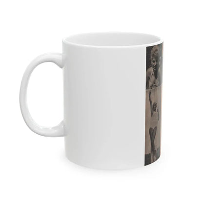 Barbara Nichols #285 - Page 1 of 2 with, 4 B&W Photos & Article from Earl Wilson's Showgirls Mag. '56 (Vintage Female Icon) White Coffee Mug - Go Mug Yourself