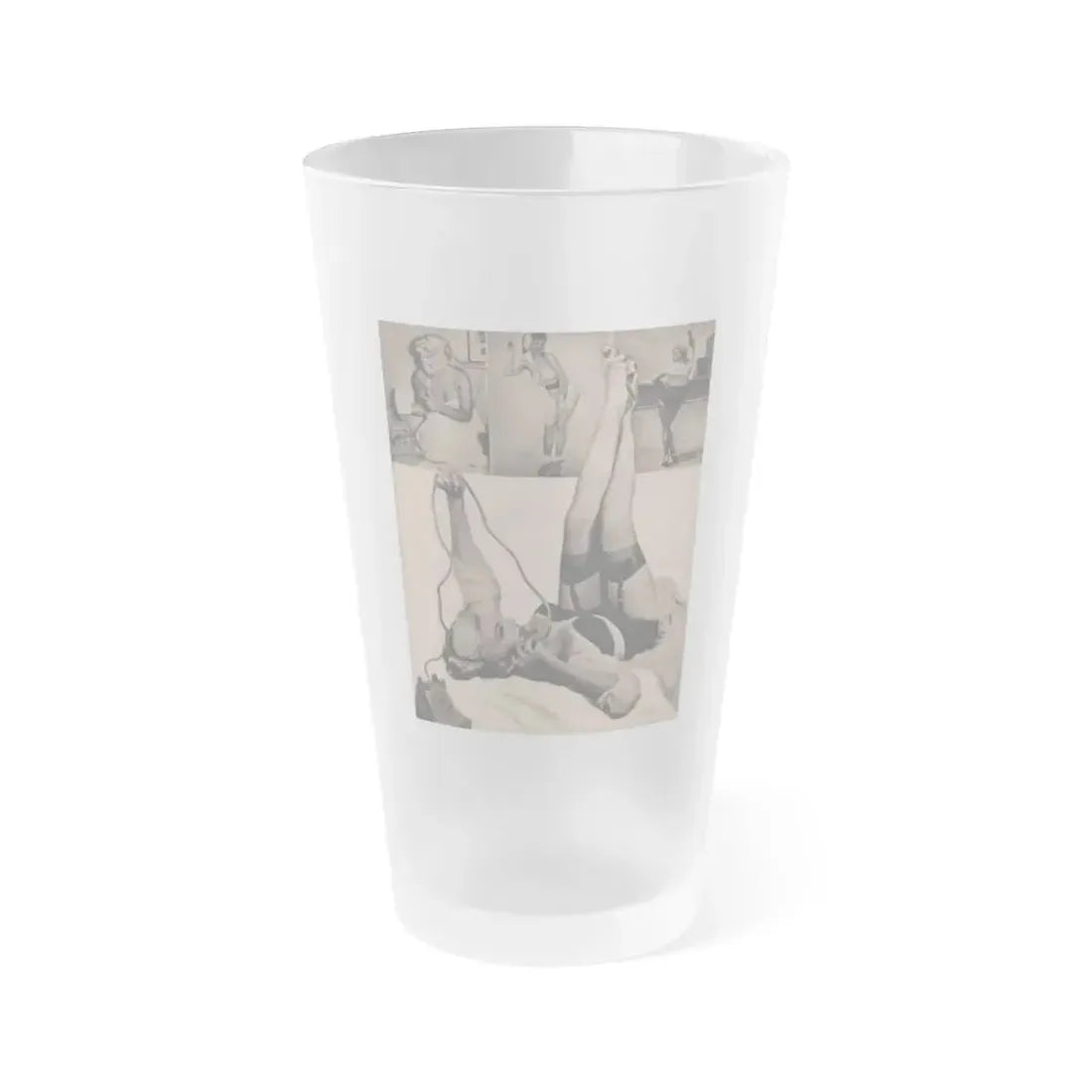 Barbara Nichols #286 - Page 2 of 2 with, 4 B&W Photos from Earl Wilson's Showgirls Mag. '56 (Vintage Female Icon) Frosted Pint Glass 16oz 16oz Frosted - Go Mug Yourself