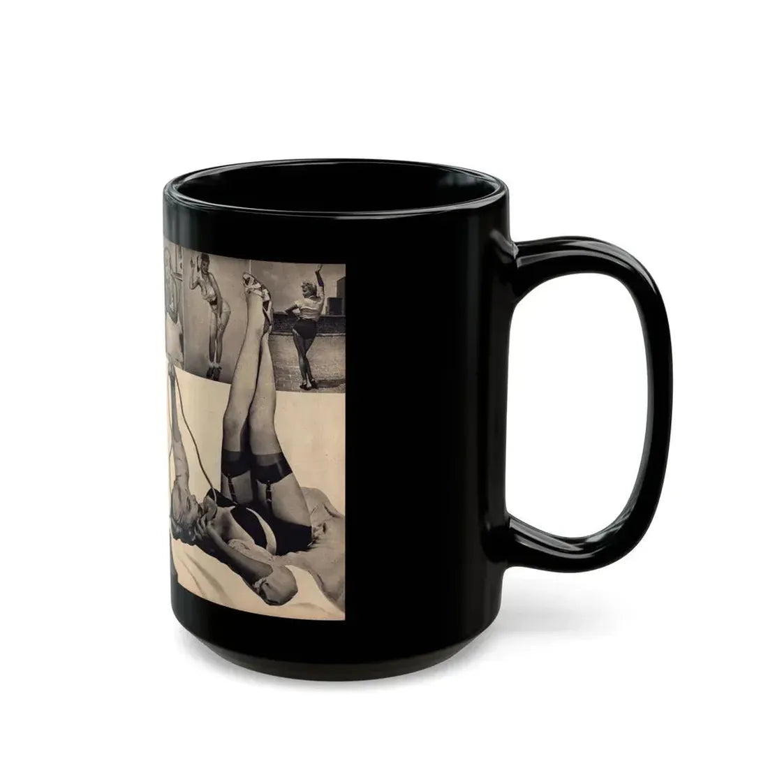 Barbara Nichols #287 - Pages 2 of 2 with, 8 B&W Photos & Short Article from Earl Wilson's Showgirls Mag. '56 (Vintage Female Icon) Black Coffee Mug - Go Mug Yourself