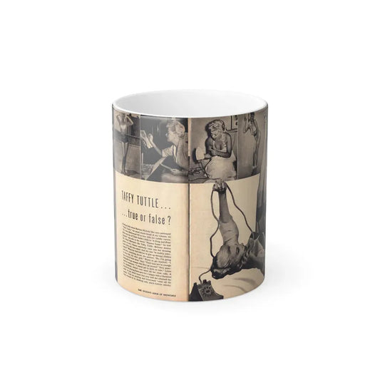 Barbara Nichols #287 - Pages 2 of 2 with, 8 B&W Photos & Short Article from Earl Wilson's Showgirls Mag. '56 (Vintage Female Icon) Color Changing Coffee Mug 11oz - Go Mug Yourself