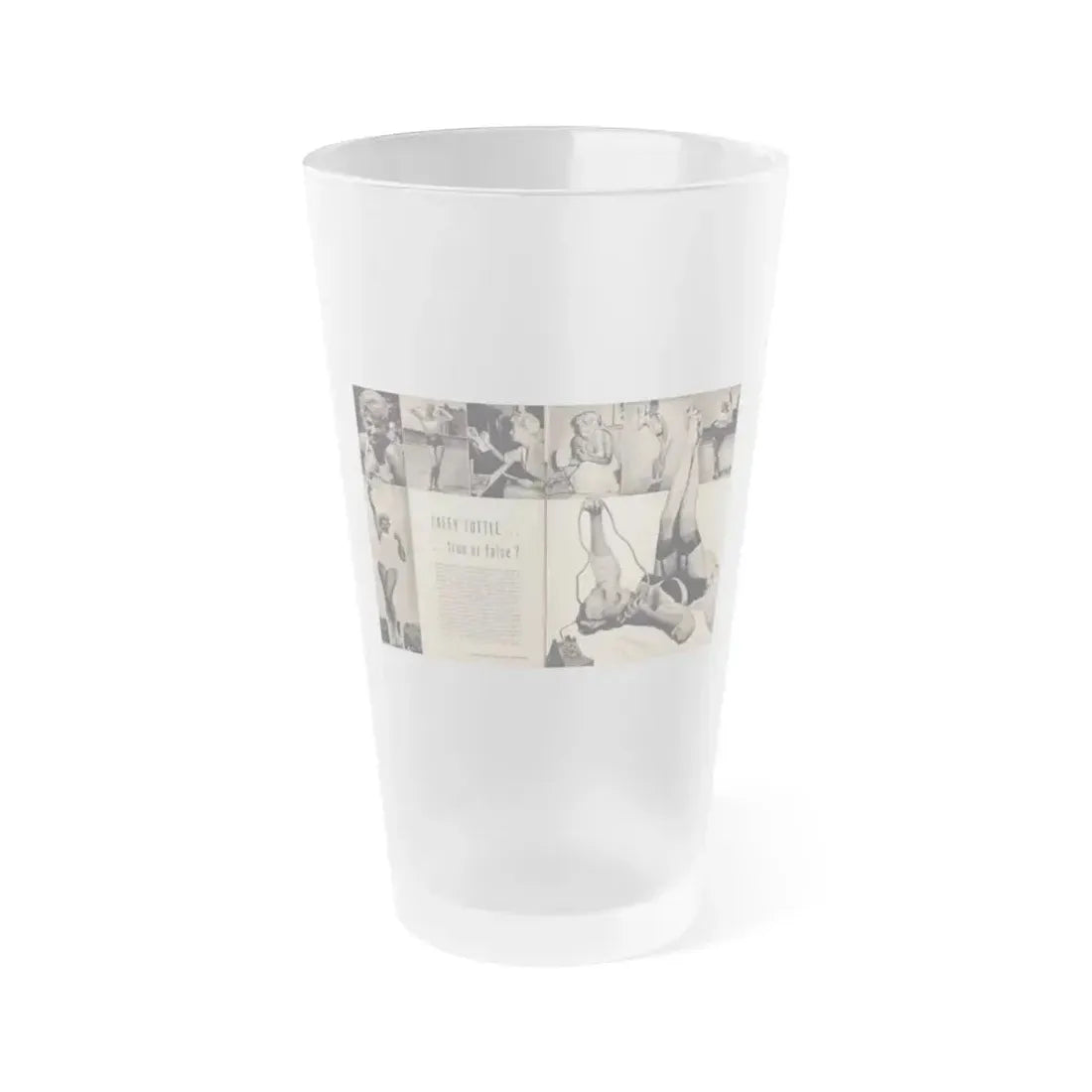 Barbara Nichols #287 - Pages 2 of 2 with, 8 B&W Photos & Short Article from Earl Wilson's Showgirls Mag. '56 (Vintage Female Icon) Frosted Pint Glass 16oz 16oz Frosted - Go Mug Yourself