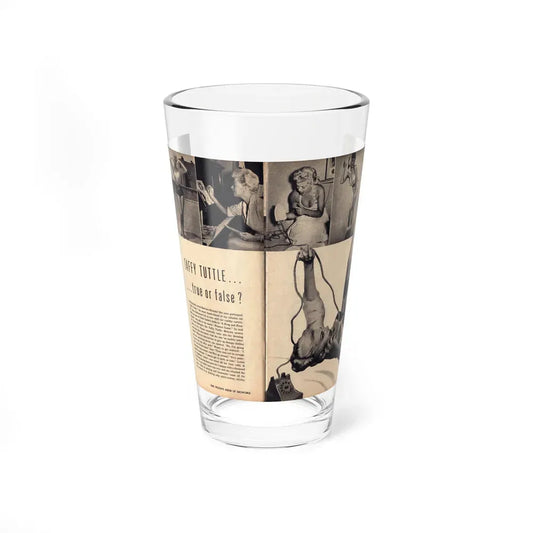 Barbara Nichols #287 - Pages 2 of 2 with, 8 B&W Photos & Short Article from Earl Wilson's Showgirls Mag. '56 (Vintage Female Icon) Pint Glass 16oz 16oz - Go Mug Yourself