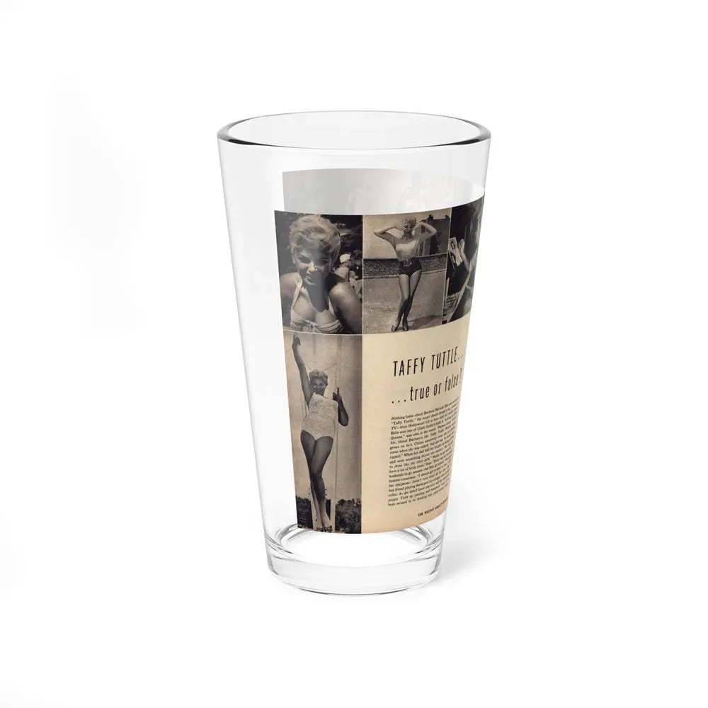 Barbara Nichols #287 - Pages 2 of 2 with, 8 B&W Photos & Short Article from Earl Wilson's Showgirls Mag. '56 (Vintage Female Icon) Pint Glass 16oz - Go Mug Yourself