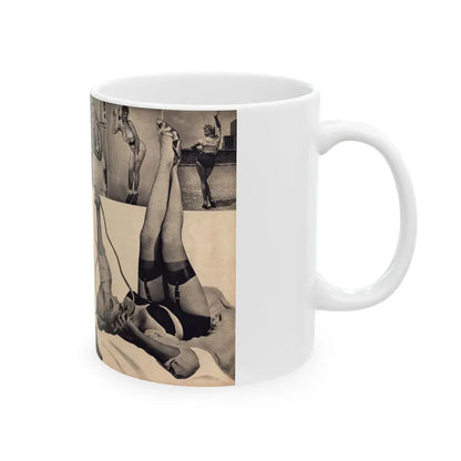 Barbara Nichols #287 - Pages 2 of 2 with, 8 B&W Photos & Short Article from Earl Wilson's Showgirls Mag. '56 (Vintage Female Icon) White Coffee Mug - Go Mug Yourself