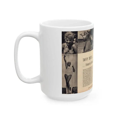 Barbara Nichols #287 - Pages 2 of 2 with, 8 B&W Photos & Short Article from Earl Wilson's Showgirls Mag. '56 (Vintage Female Icon) White Coffee Mug - Go Mug Yourself