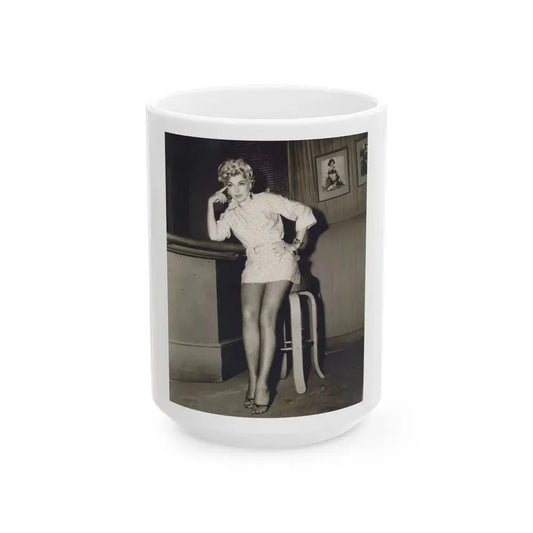 Barbara Nichols #287 (Vintage Female Icon) White Coffee Mug 15oz - Go Mug Yourself