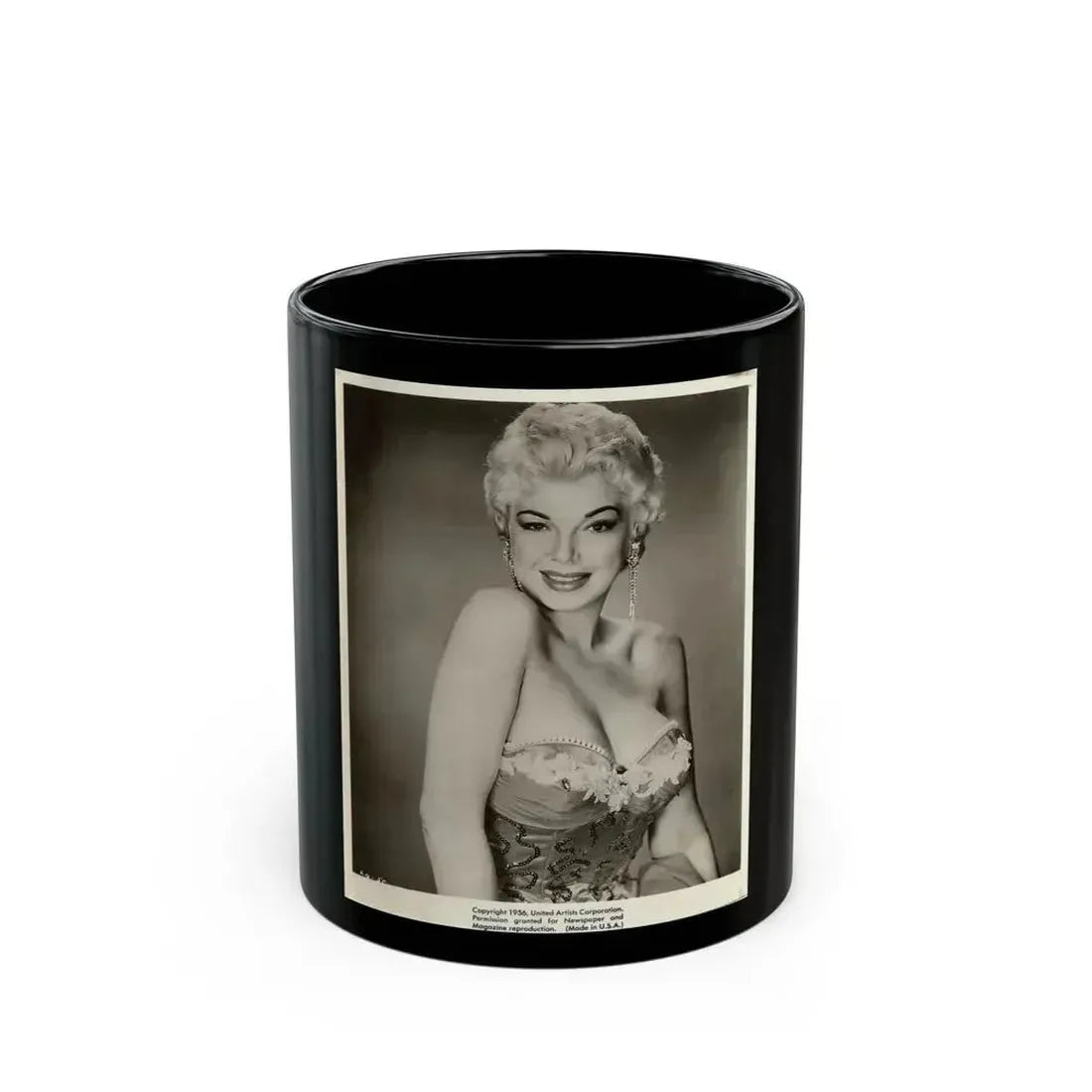 Barbara Nichols #292 (Vintage Female Icon) Black Coffee Mug 11oz - Go Mug Yourself