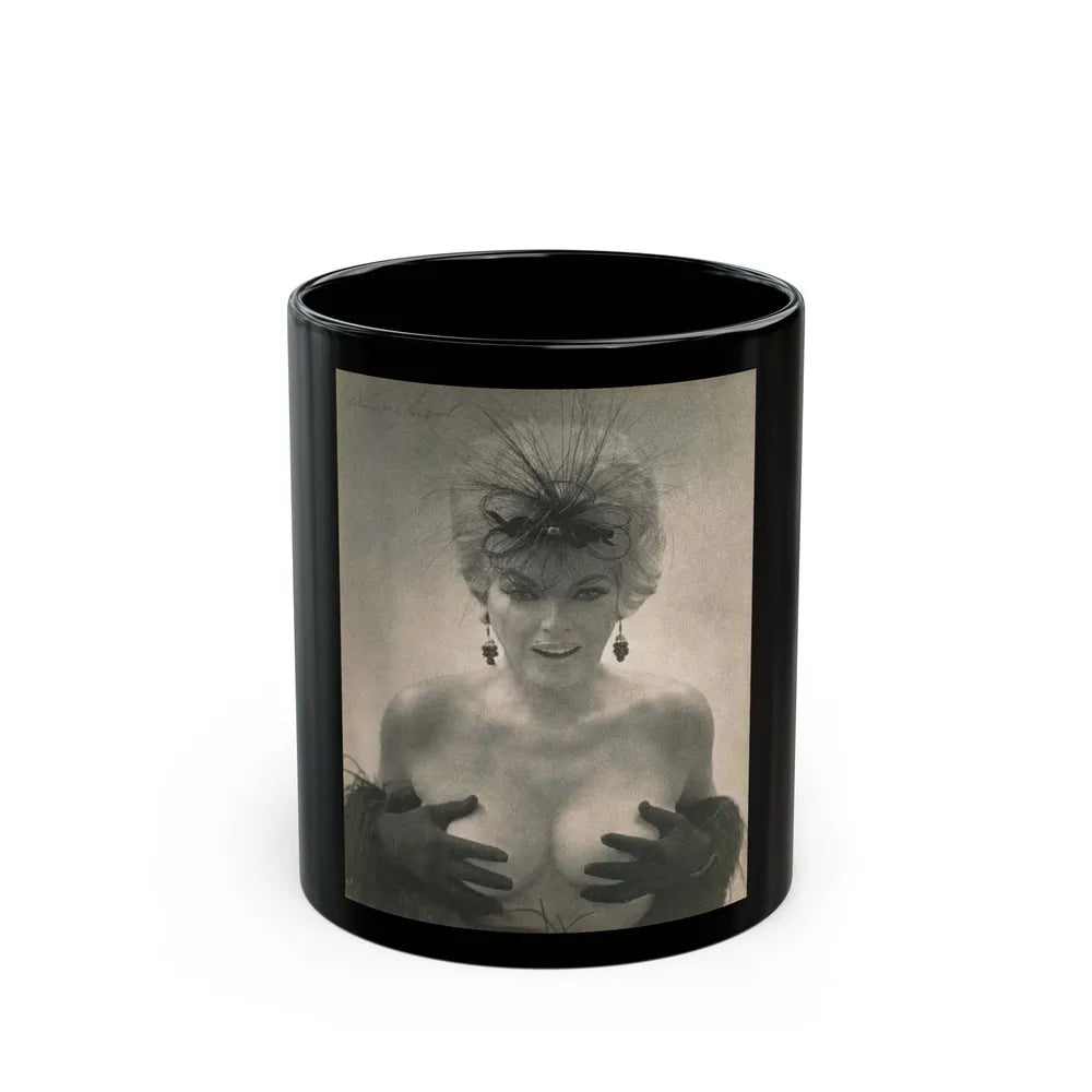 Barbara Nichols #296 (Vintage Female Icon) Black Coffee Mug-11oz-Go Mug Yourself