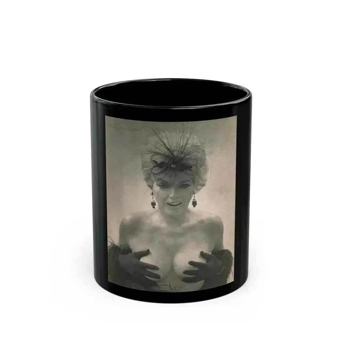 Barbara Nichols #296 (Vintage Female Icon) Black Coffee Mug 11oz - Go Mug Yourself