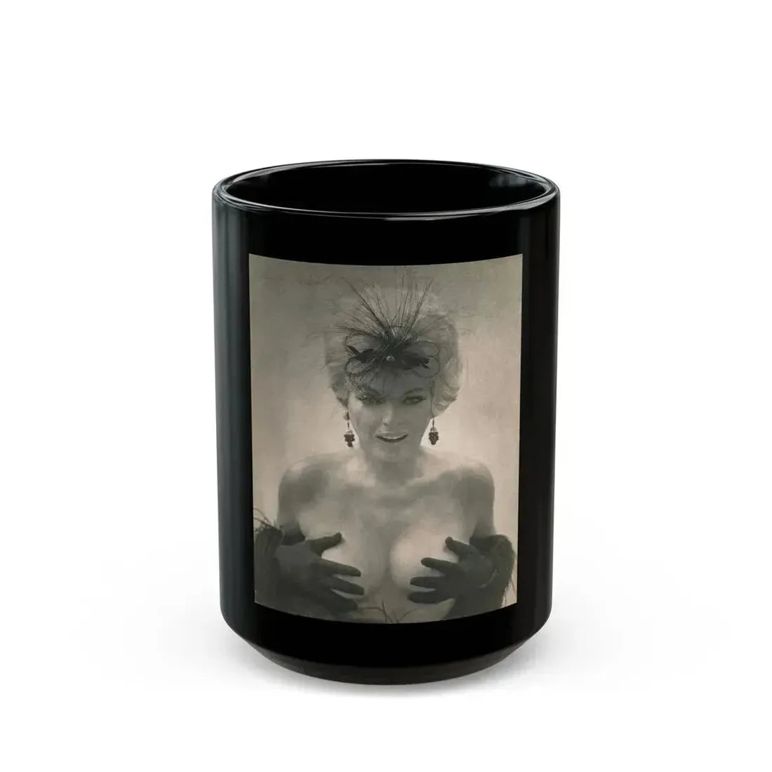 Barbara Nichols #296 (Vintage Female Icon) Black Coffee Mug 15oz - Go Mug Yourself