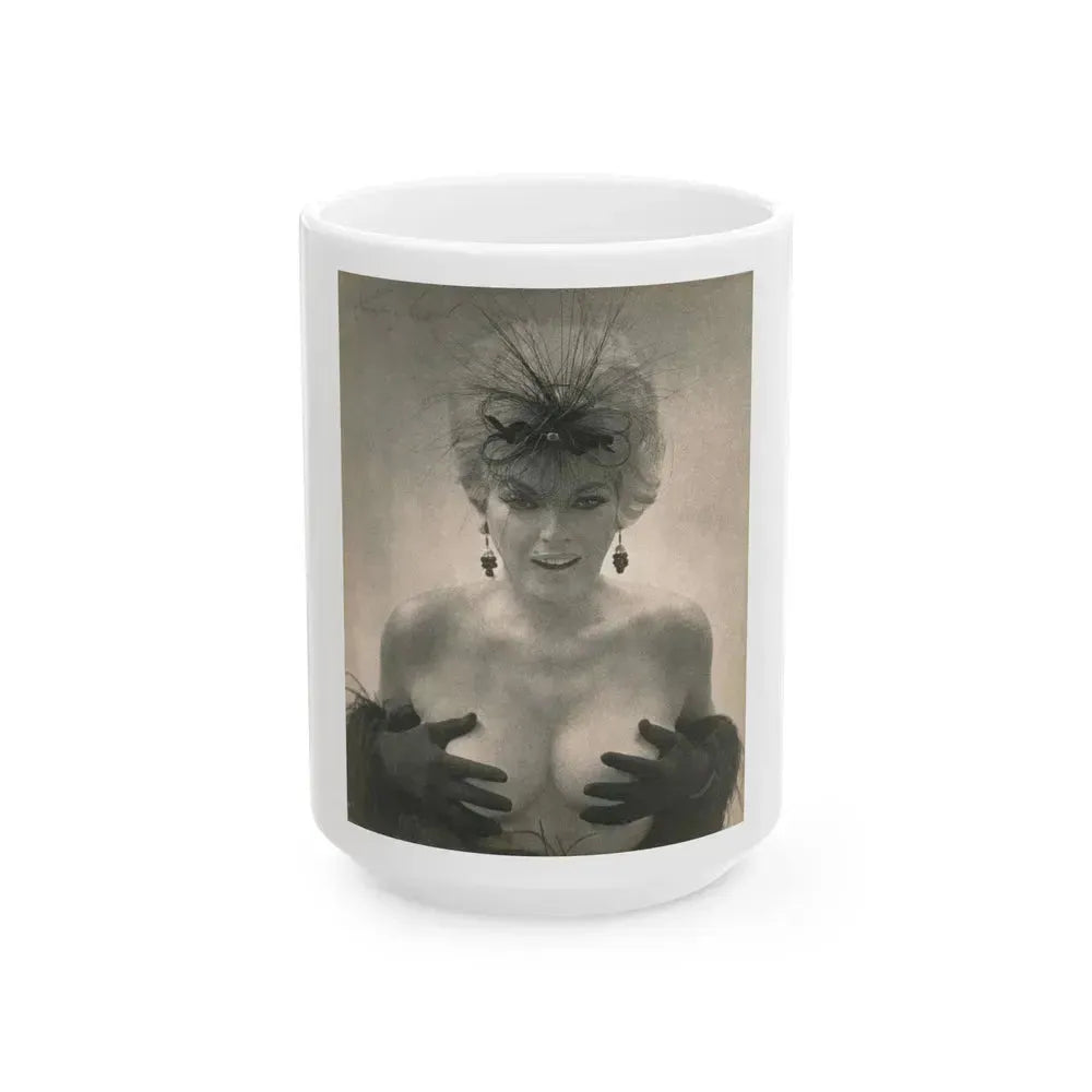 Barbara Nichols #296 (Vintage Female Icon) White Coffee Mug 15oz - Go Mug Yourself