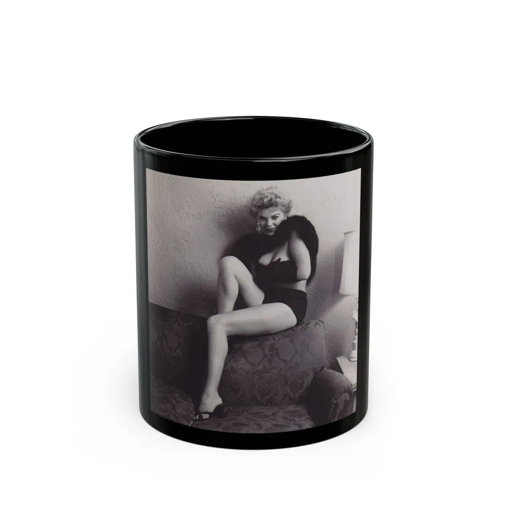 Barbara Nichols #297 (Vintage Female Icon) Black Coffee Mug-11oz-Go Mug Yourself