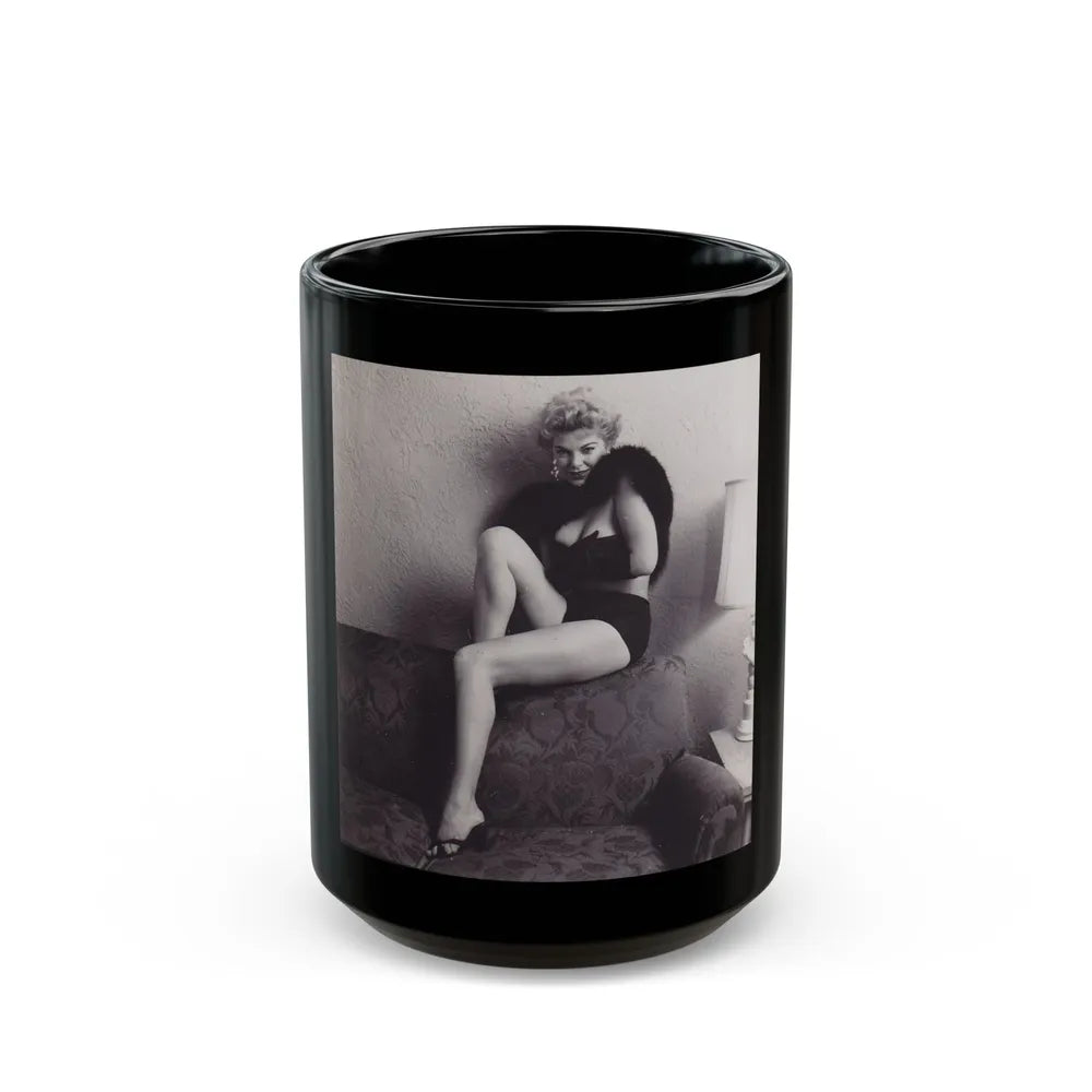 Barbara Nichols #297 (Vintage Female Icon) Black Coffee Mug-15oz-Go Mug Yourself