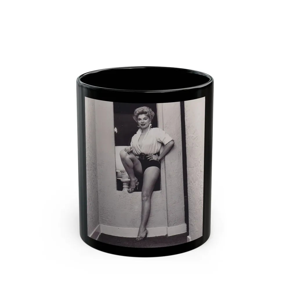 Barbara Nichols #298 (Vintage Female Icon) Black Coffee Mug-11oz-Go Mug Yourself