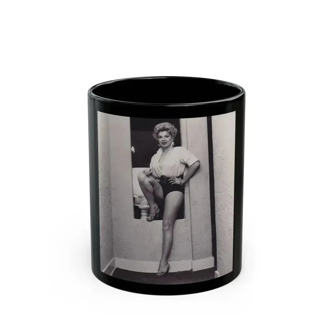 Barbara Nichols #298 (Vintage Female Icon) Black Coffee Mug 11oz - Go Mug Yourself