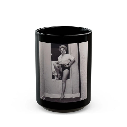 Barbara Nichols #298 (Vintage Female Icon) Black Coffee Mug-15oz-Go Mug Yourself