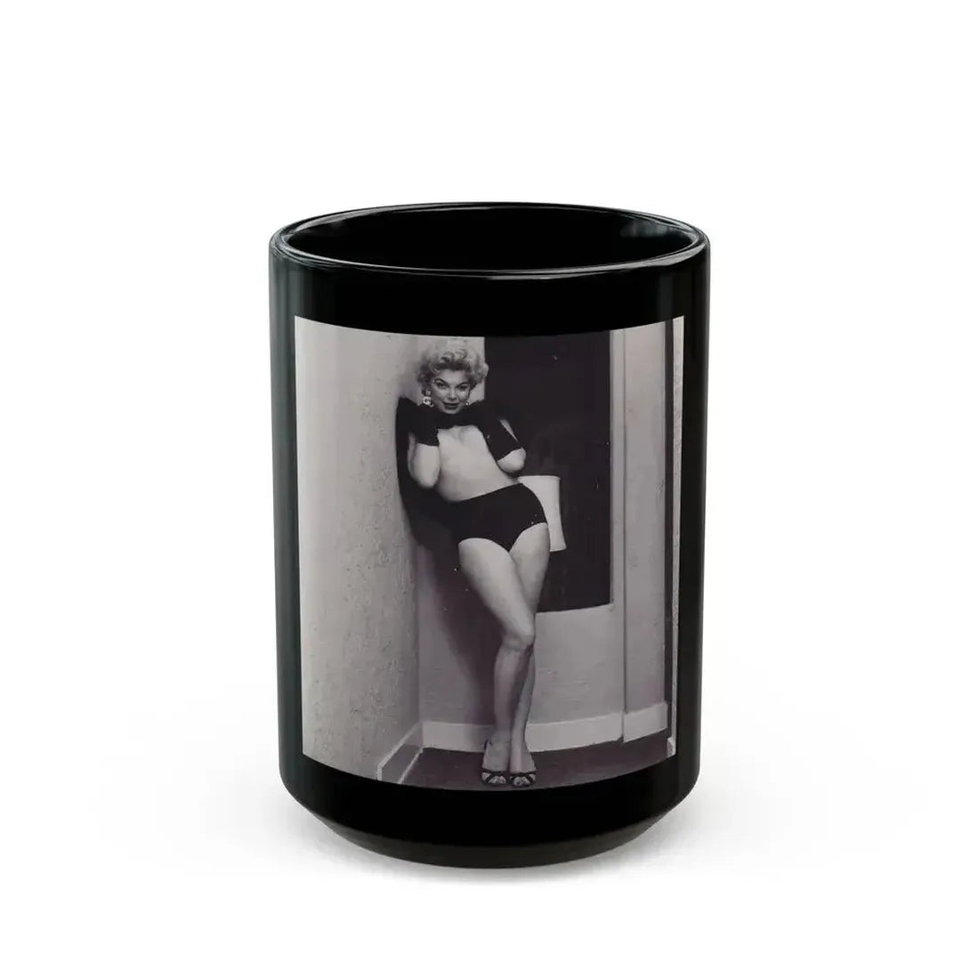 Barbara Nichols #300 (Vintage Female Icon) Black Coffee Mug 15oz - Go Mug Yourself
