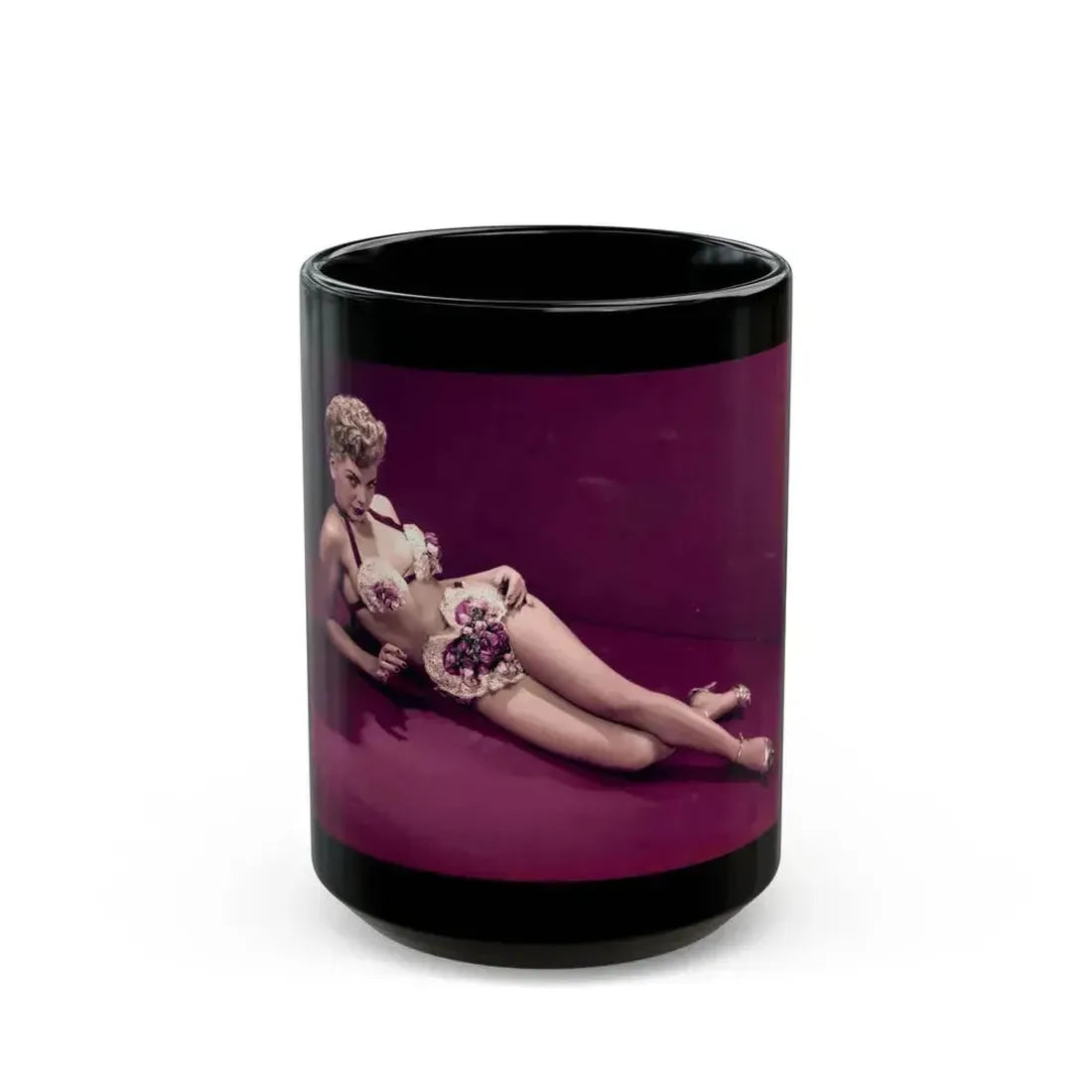 Barbara Nichols #302 (Vintage Female Icon) Black Coffee Mug 15oz - Go Mug Yourself